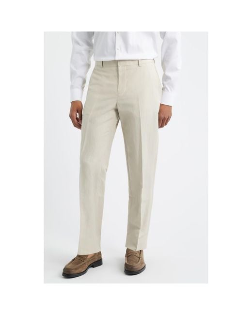 Open Edit Natural Linen Blend Pants for men
