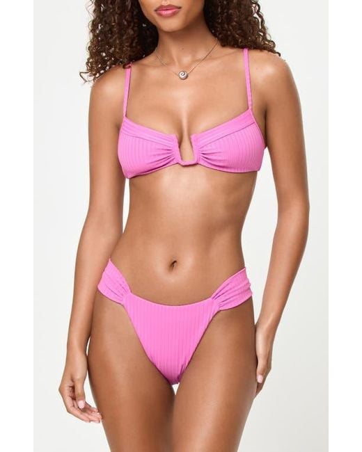 LSPACE Pink Peyton Bikini Top