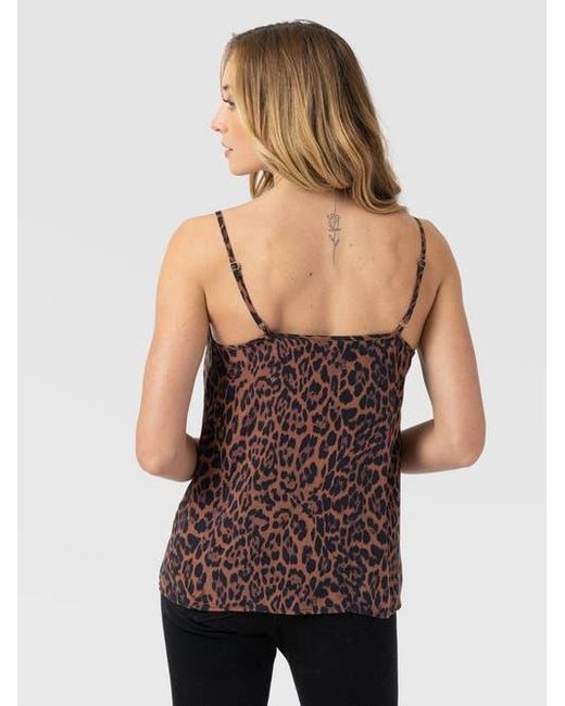Saint + Sofia Brown Harper Lace Cami
