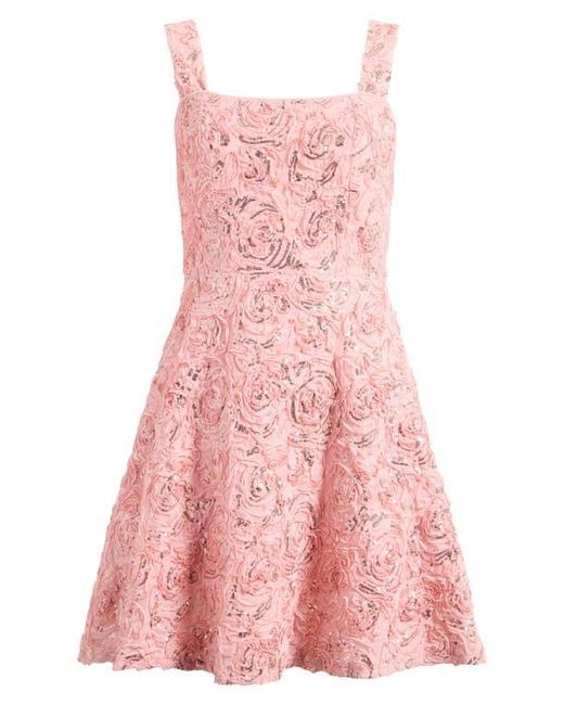 pink sequin skater dress 2024 Pink Panache Glitter Tiered Skater Dress  Sassymyprom