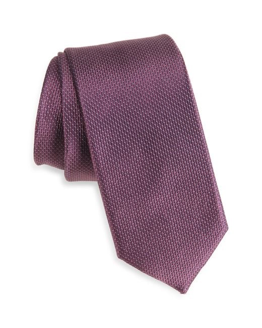 Nordstrom Purple Haskin Textured Solid Silk Tie for men