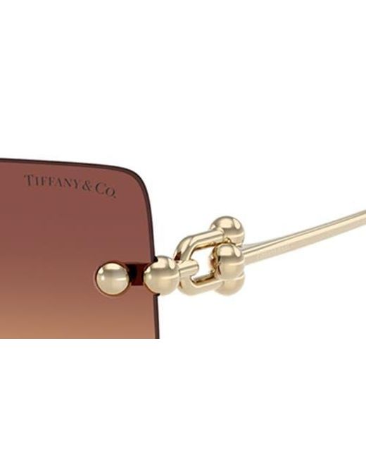 Tiffany & Co Brown 59Mm Gradient Rectangular Sunglasses