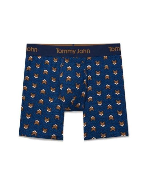 Tommy John Blue Second Skin 6-Inch Boxer Briefs for men
