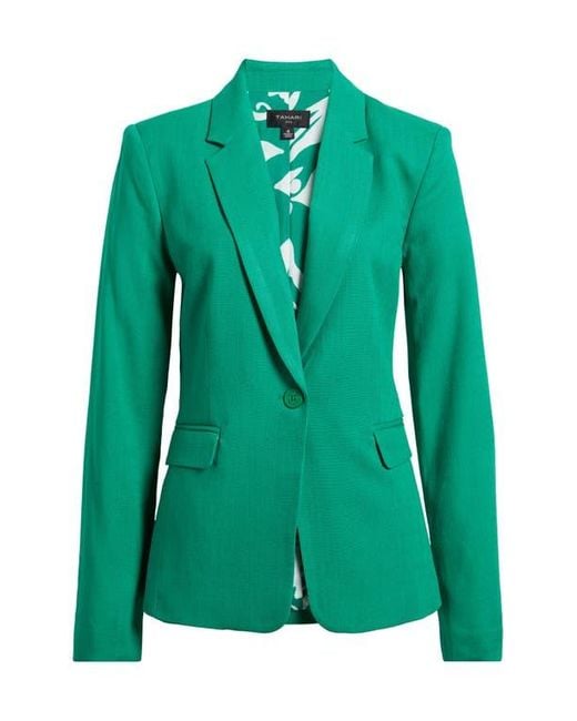 Tahari Green One-Button Blazer