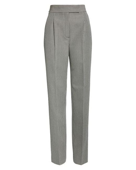 Alexander Wang Gray Houndstooth Pleated High Waist Wool Blend Pants