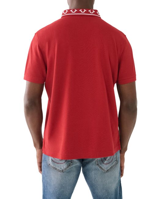 True Religion Red Logo Collar Cotton Polo for men