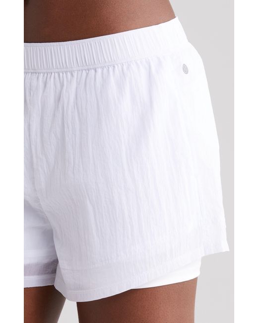 Zella White Expression Double Sheer Shorts