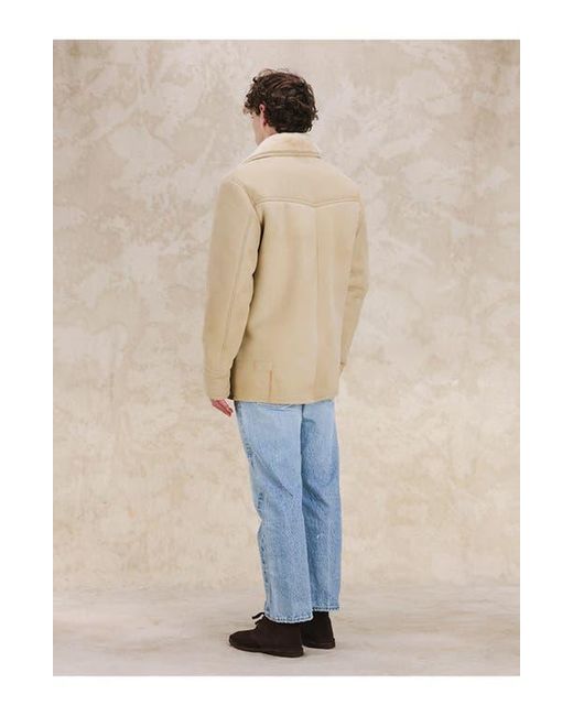 Fortela Natural Shearling Double Breasted Jacket for men