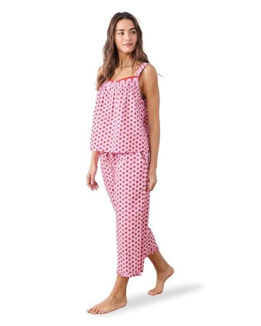 Printfresh Pink Back To Bed Cropped Set