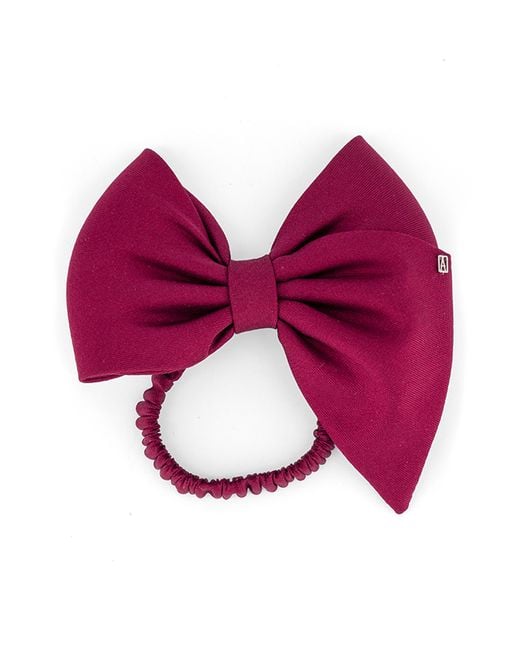 Alexandre De Paris Pink Silk Twill Bow Scrunchie