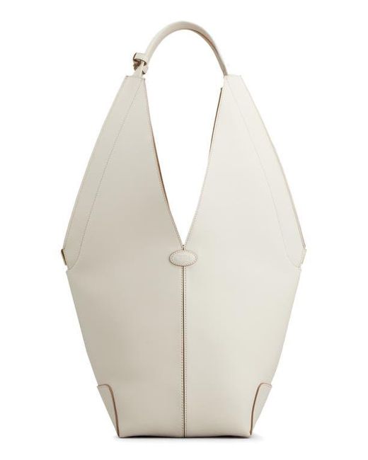 Tod's White Small Sacca Leather Bucket Bag