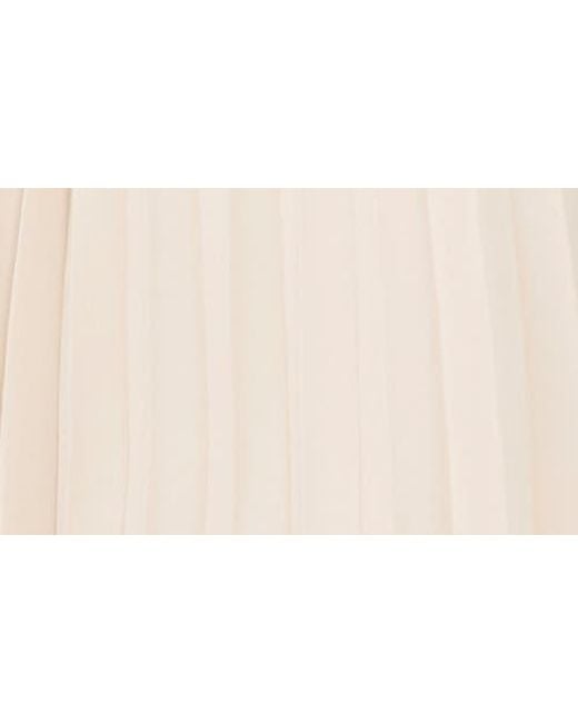 Halogen® Natural Pleated Midi Dress