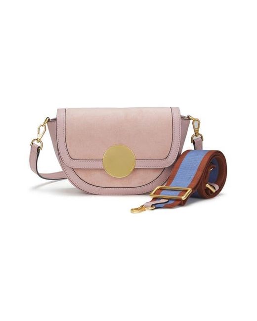 orYANY Pink Lottie Suede Crossbody Saddle Bag