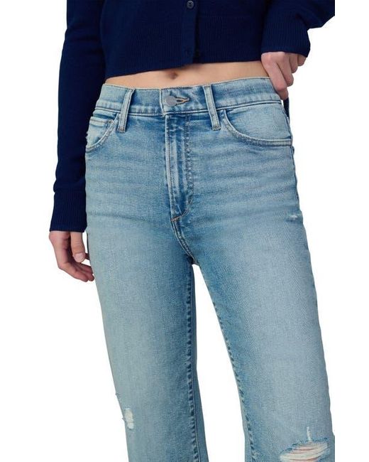 Joe's Jeans Blue The Blake Raw Hem Crop Wide Leg Jeans