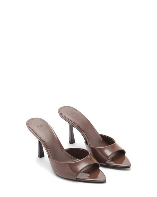 Mango Brown Pointed Toe Sandal