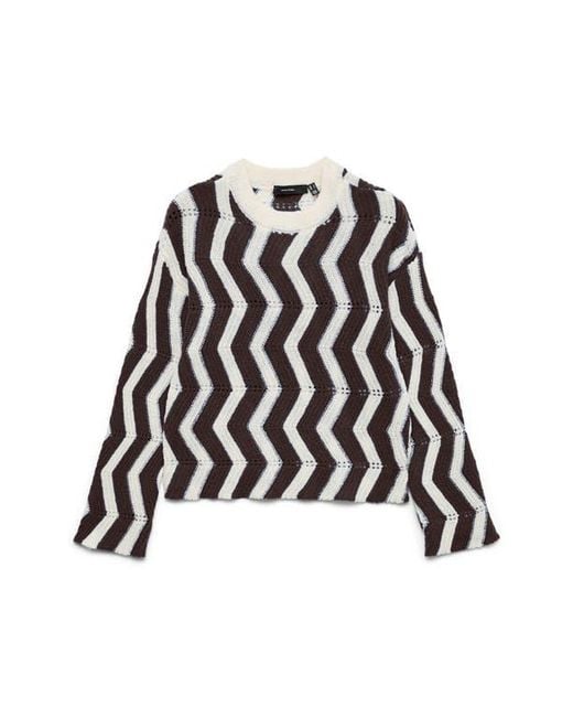 Vero Moda White Libra Zigzag Stripe Sweater