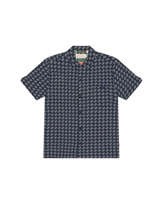 SealSkinz Blue Walsoken squiggle Print Short Sleeve Button-up Shirt for men