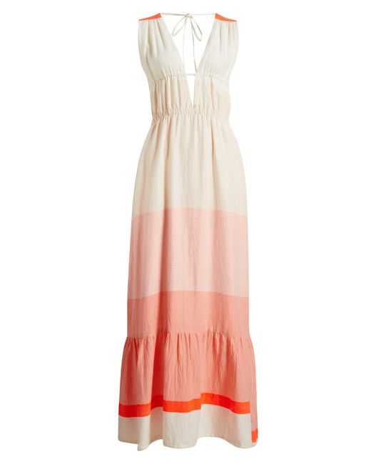 Lemlem Pink Lelisa Colorblock Cotton Blend Maxi Dress