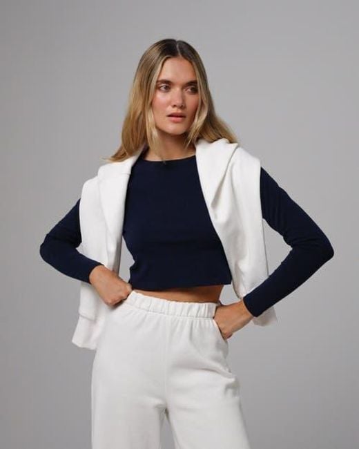 JUANA Blue Hemp Essentials Cropped Raglan Tee
