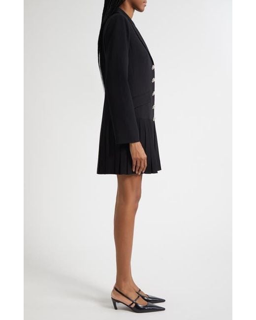 Cinq À Sept Black Saule Pleated Blazer Dress