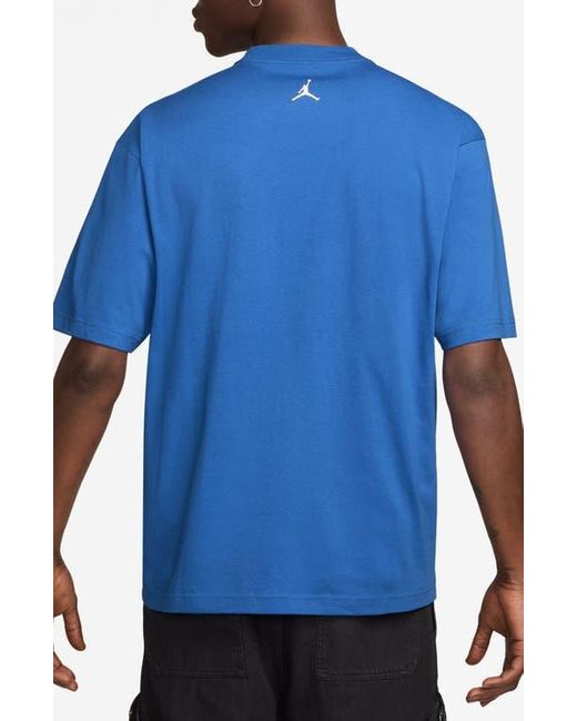 Nike Blue Brooklyn Collegiate Oversize Jumpman Graphic T-Shirt for men