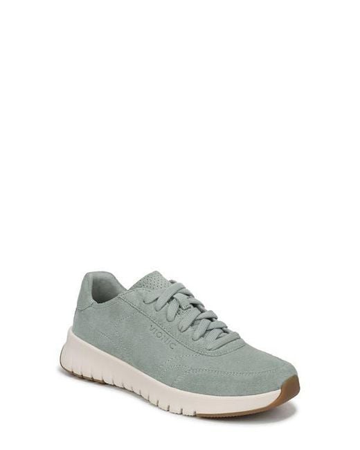 Vionic Gray Uptown Metallic Suede Sneaker