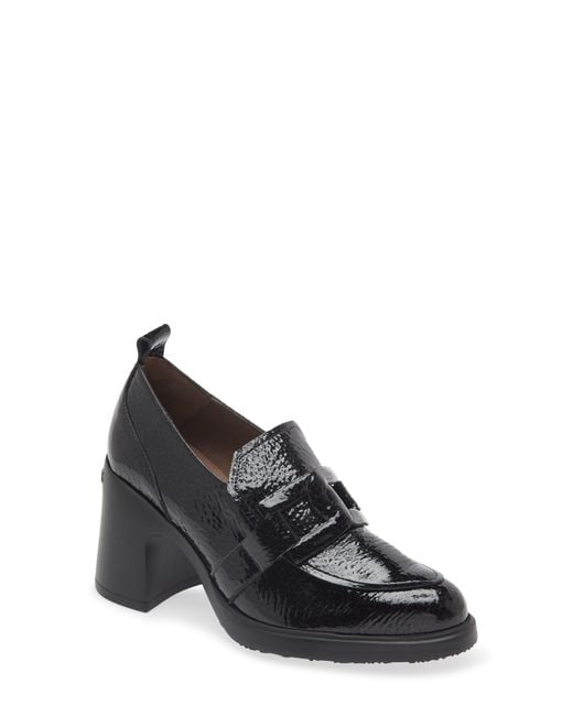 Wonders Black Loafer Pump