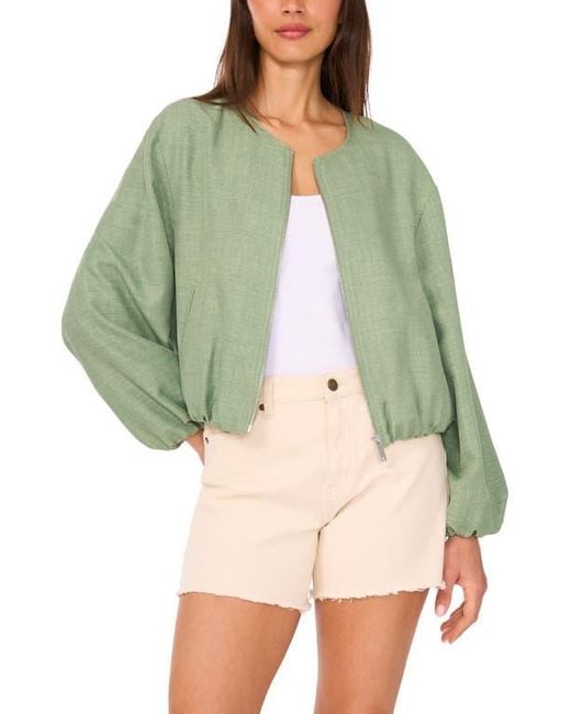 Vince Camuto Green Crop Bubble Jacket
