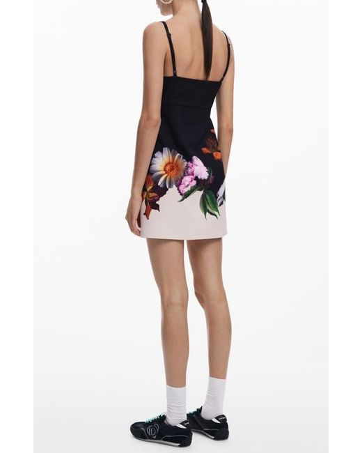 Desigual Blue Placement Print Body-Con Minidress