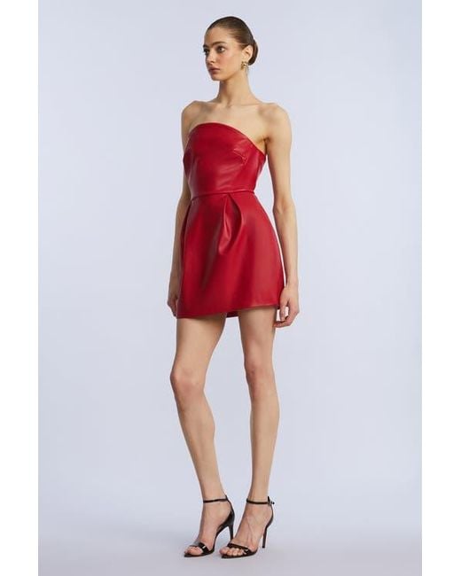 BCBGMAXAZRIA Red Leather Mini