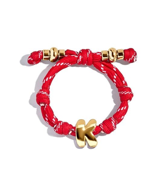 BaubleBar Red Knotty Initial Bracelet