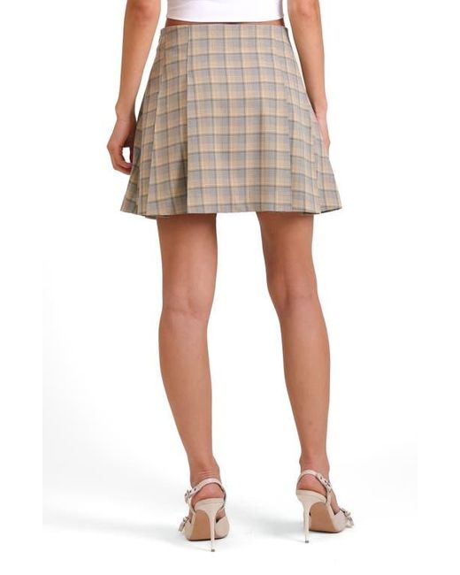 Avec Les Filles White Plaid Pleated High Waist Skirt