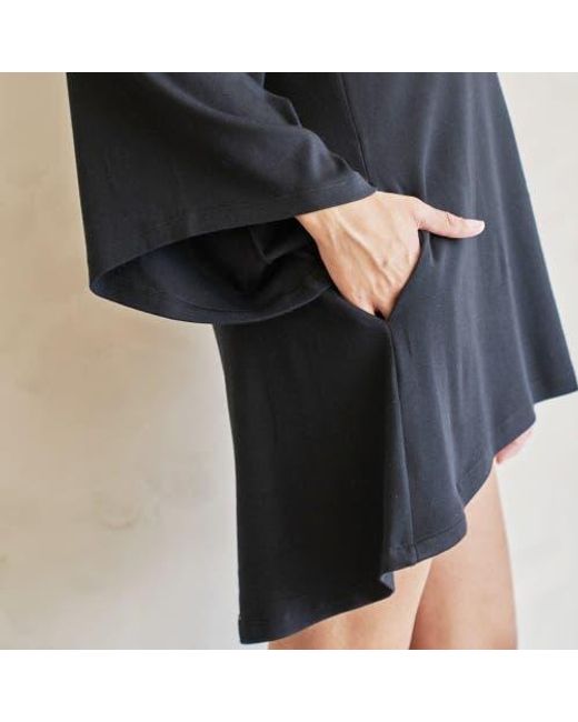 eavolu® Black Peyto Raglan Flutter Tunic/Dress