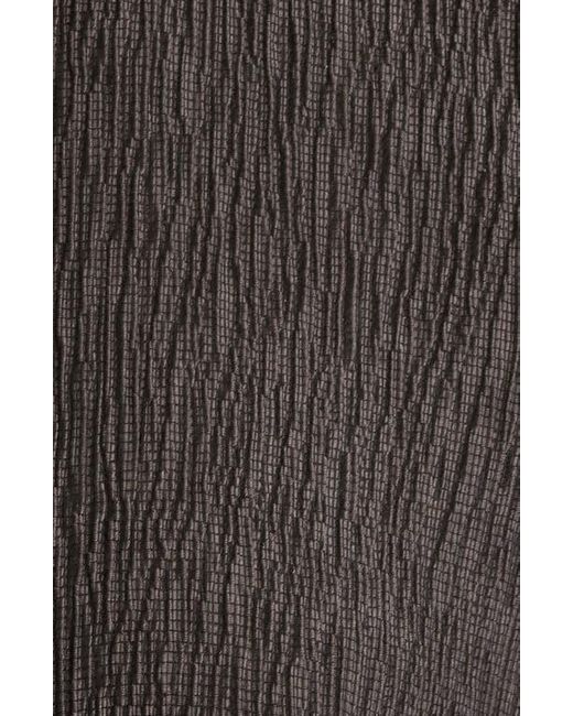 Eileen Fisher Black Crinkled Mandarin Collar Button-Up Shirt