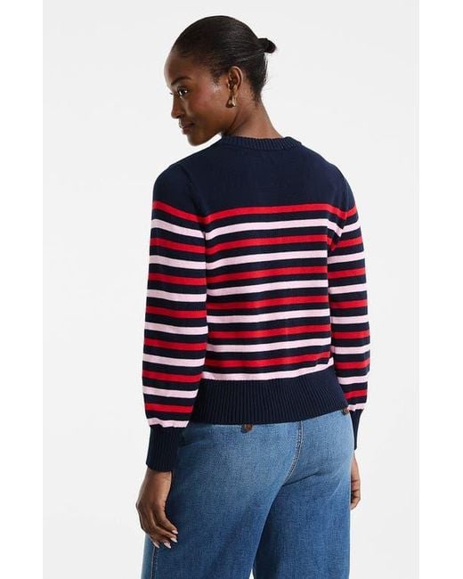 Lands' End Red Drifter Embellished Crew Neck Sweater
