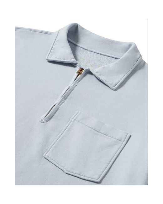 Fortela Gray Yalep Brushed Jersey Quarter Zip Collared Sweatshirt for men