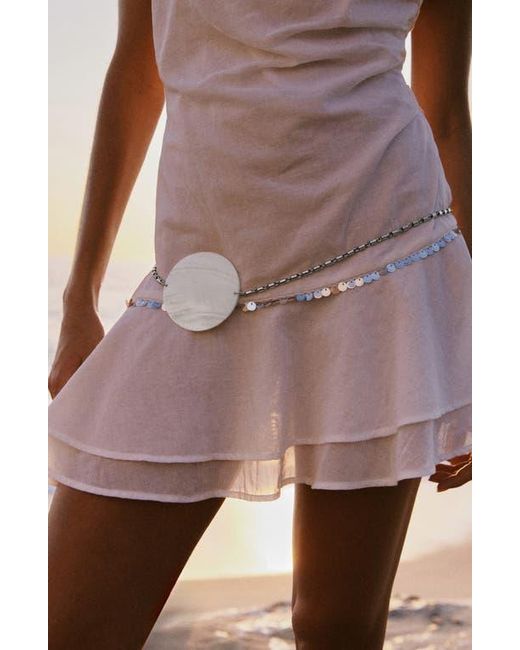 Mango Metallic Shell Detail Chain Belt
