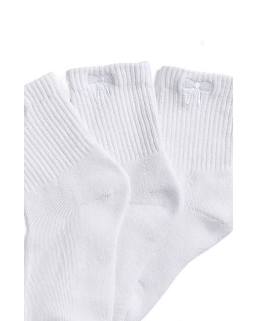 Stems White Bow 3-Pack Cushioned Crew Socks