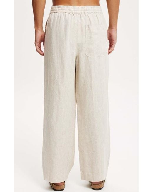 Cotton On White Super Baggy Linen Pant for men