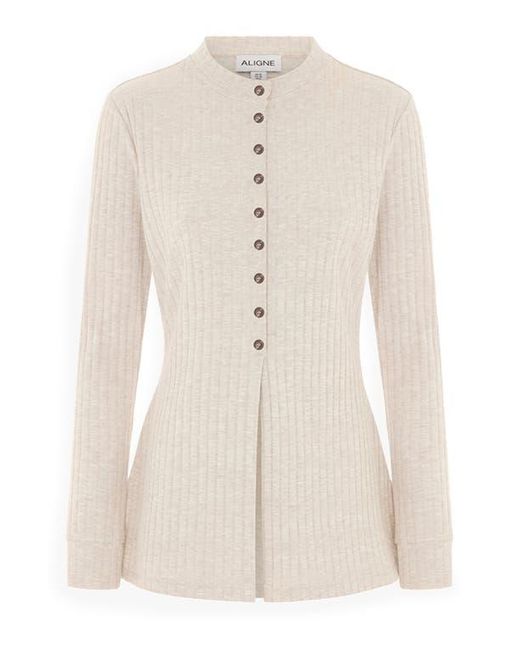 ALIGNE White Daphne Rib Cardigan