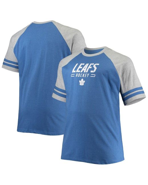 Profile Blue Heathered Toronto Maple Leafs Big & Tall Raglan T-shirt At Nordstrom for men