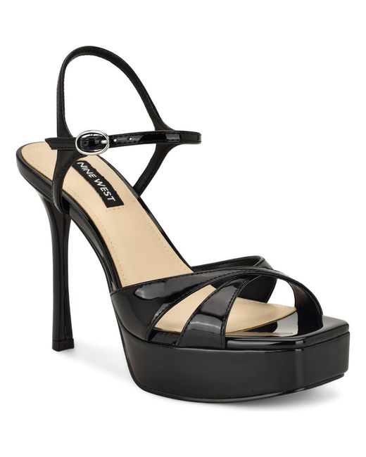 Nine West Black Tates Ankle Strap Platform Sandal