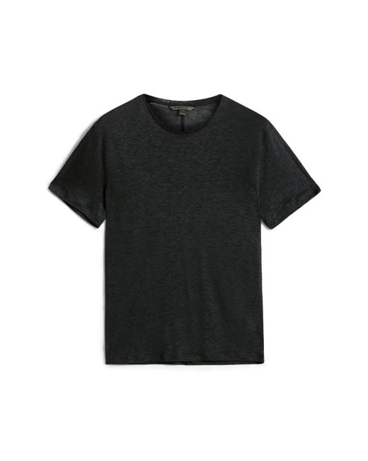 John Varvatos Black Avanca Linen T-shirt for men