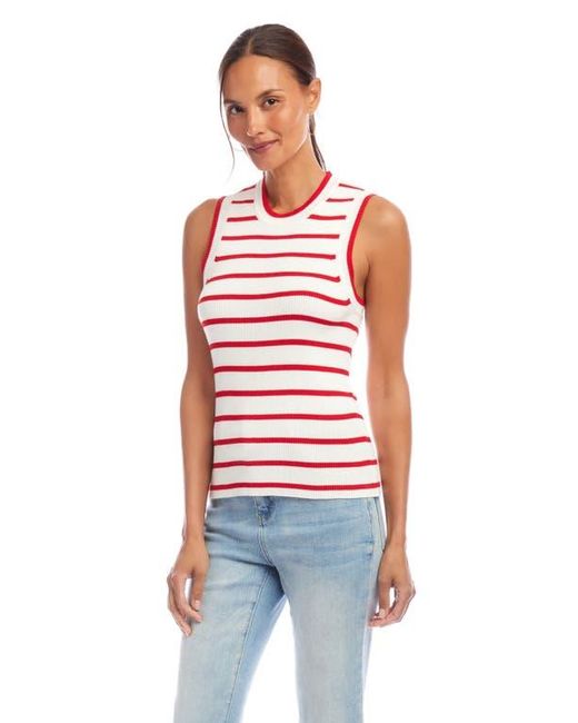 Karen Kane Red Stripe Rib Sweater Tank