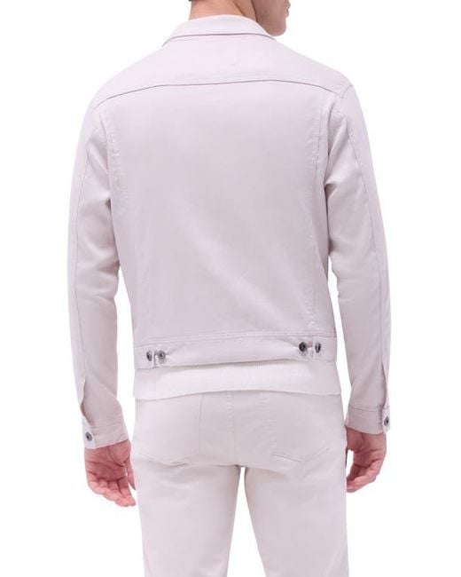 Bugatchi Multicolor Stretch Linen & Cotton Trucker Jacket for men