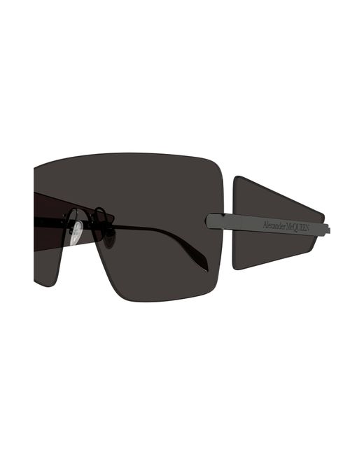 Alexander McQueen Black 99mm Oversize Mask Sunglasses for men