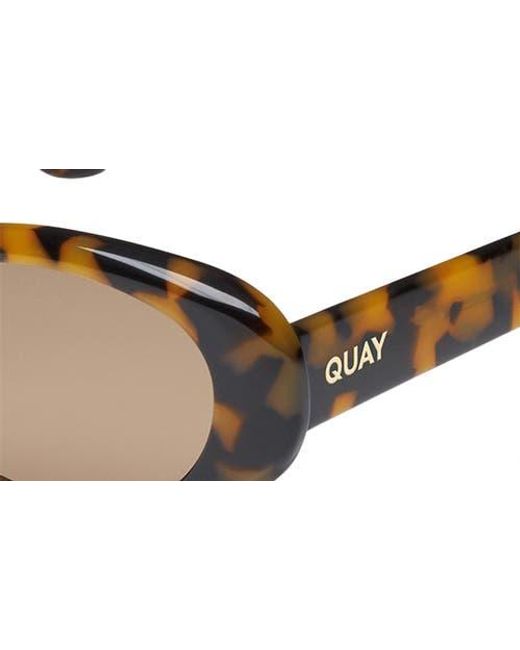 Quay Brown Felt Cute 52Mm Gradient Small Oval Sunglasses