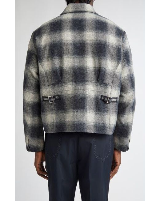 Second Layer Oracle Plaid Virgin Wool Jacket in Black for Men | Lyst