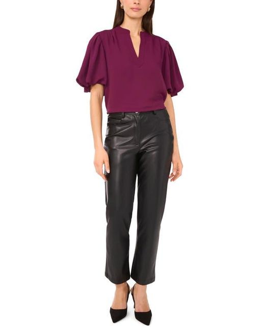Vince Camuto Purple Puff Sleeve Popover Top