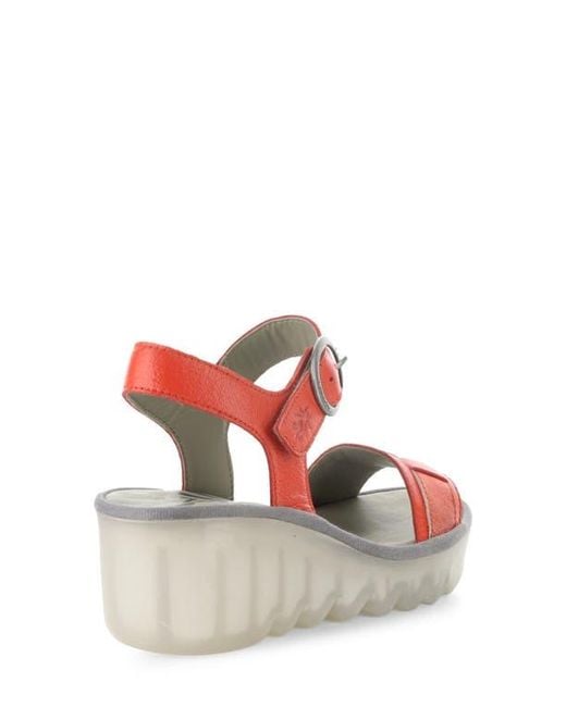 Fly London Beik Ankle Strap Platform Wedge Sandal In Red Lyst fly-london-beik-ankle-strap-platform-wedge-sandal-in-red-lyst